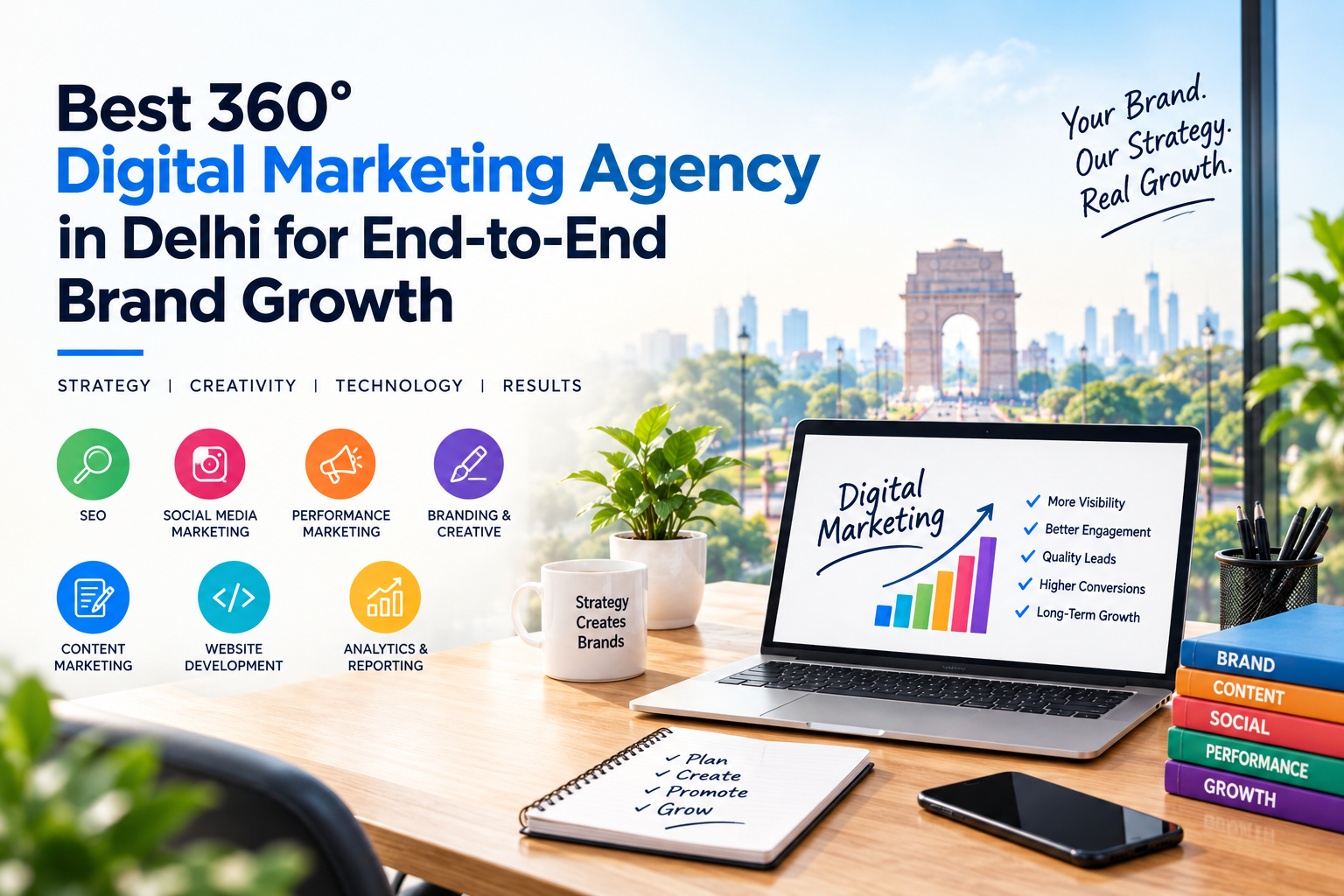 Best 360° Digital Marketing Agency in Delhi for End-to-End Brand Growth